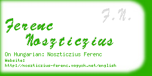 ferenc noszticzius business card